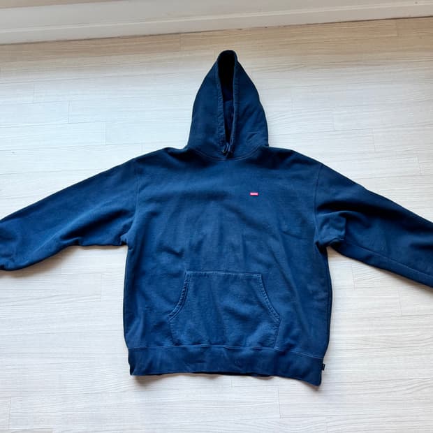 슈프림 스몰박스로고 네이비 후드티 XXL