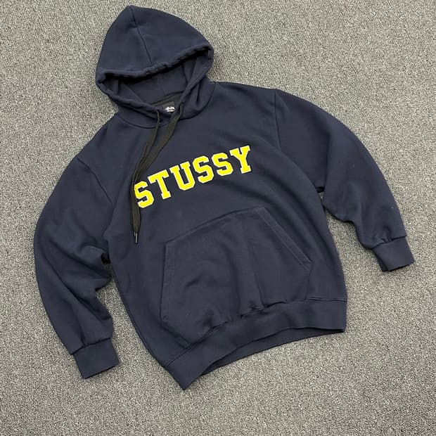 L)스투시 Stussy 센터 자수 디테일 오버핏 기모 후디