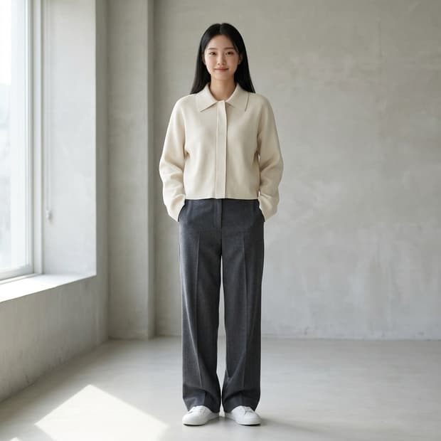 코스(COS) 카라 히든 지퍼 니트 가디건 자켓