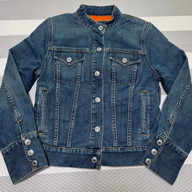 갭 오렌지니트 데님자켓