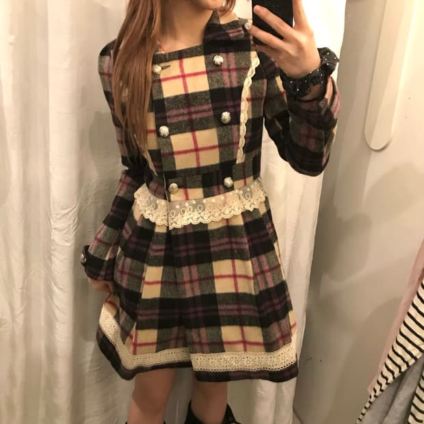 Vintage 빈티지 라떼갸루 로리 프릴 울 코트