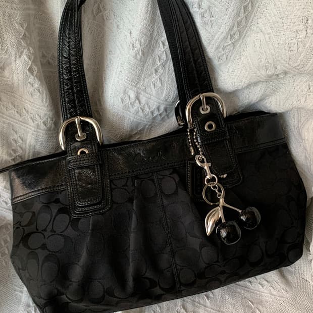 희귀 🖤 Coach 시그니처 올블랙 숄더백