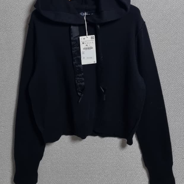 새상품) M ) ZARA 자라 블랙 후드 니트
