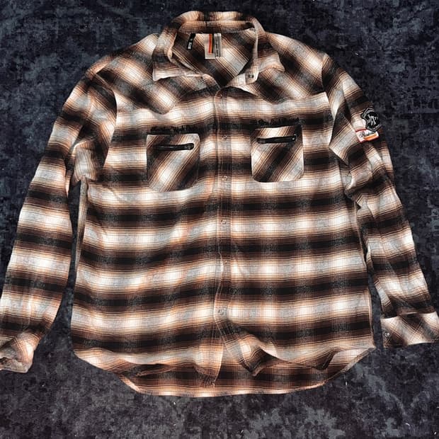 vtg punk zip detail western shirt