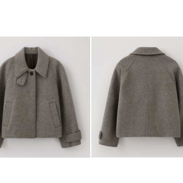 노멜렛 잔느 울 크롭 코트 애쉬모카