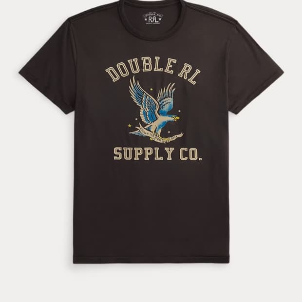 더블알엘 rrl 가먼트다이 저지 그래픽 티셔츠 L
