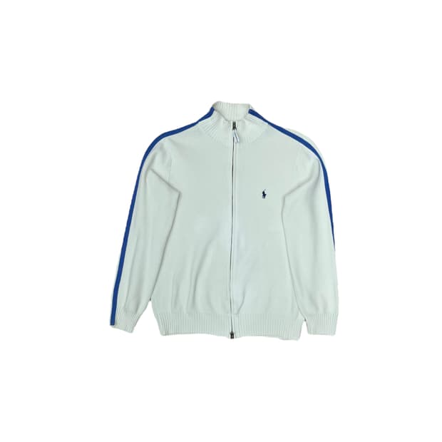 [S] 폴로 포니 로고 라인 니트 집업