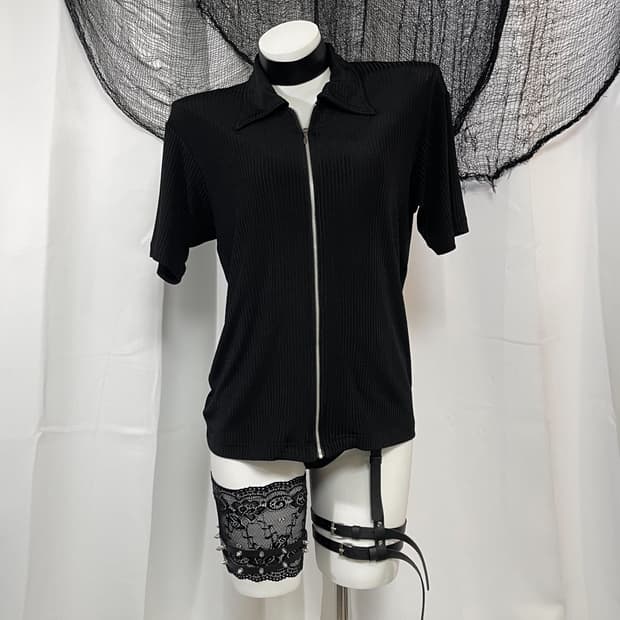 black zip-up