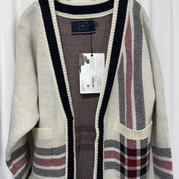 [새상품] 로맨틱크라운 체크 롱가디건