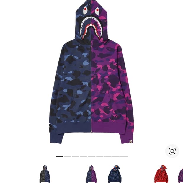 베이프 샤크 후드 네이비 퍼플