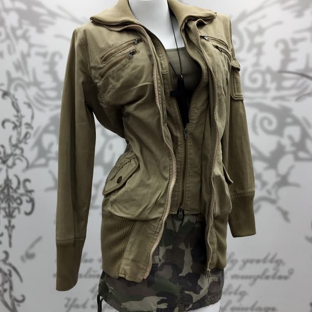 Grunge double zip jacket dress