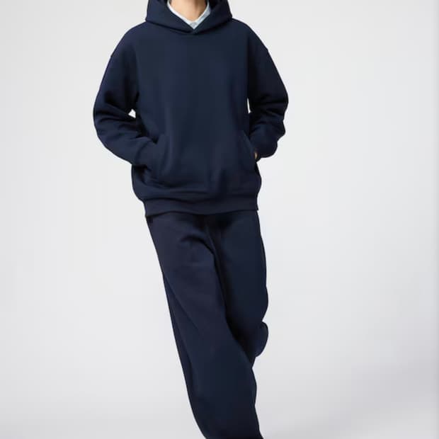 유니클로 스웨트 와이드팬츠 네이비 S (새상품)