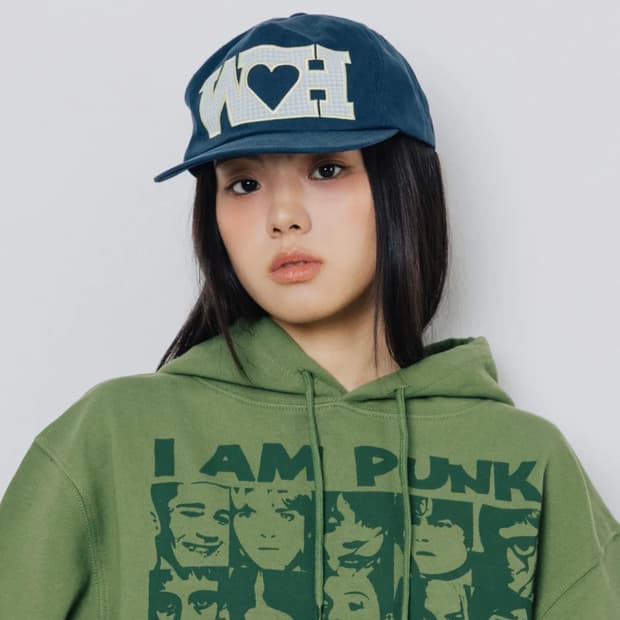 새상품)웹하우스 체크 캡/네이비