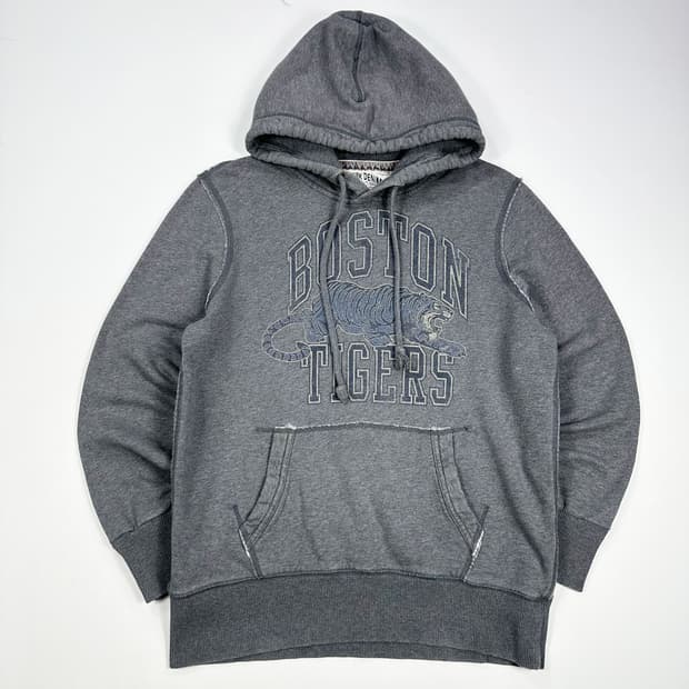 타미힐피거 타이거 그래픽 헤비코튼 후드티 그레이 L
