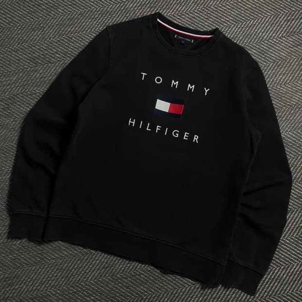 타미힐피거 자수 빅로고 박시핏 맨투맨 y 4686