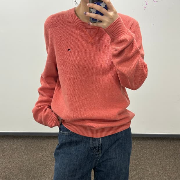 Tommy hilfiger 타미힐피거 코랄핑크 니트 