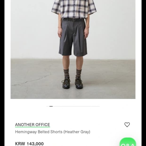 어나더 오피스 23 ss Hemingway Belted shorts (H