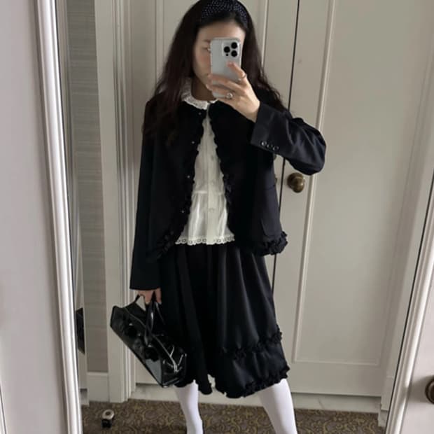 호쿠스포쿠스 젠틀 프릴 블레이저 M