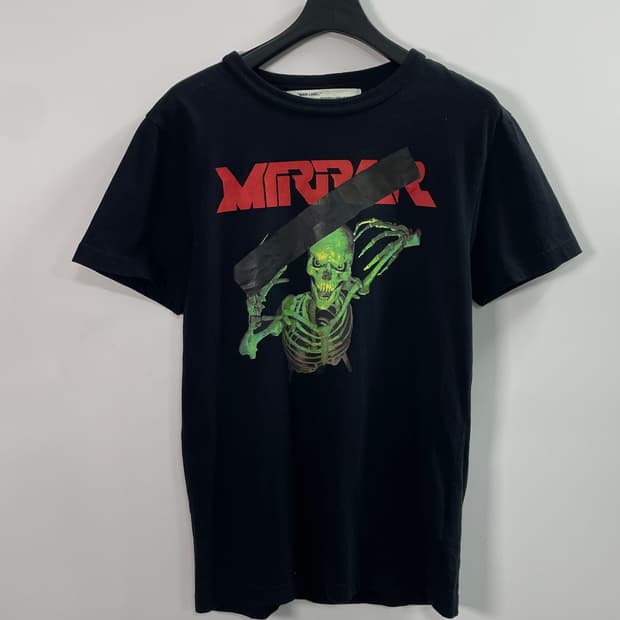 오프화이트 미러 스컬 반팔티 (on.447)