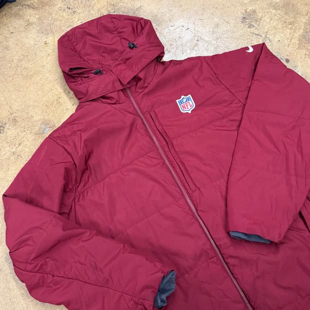 [정품/XL] 나이키 NFL 후드 패딩 자켓 버건디 b19