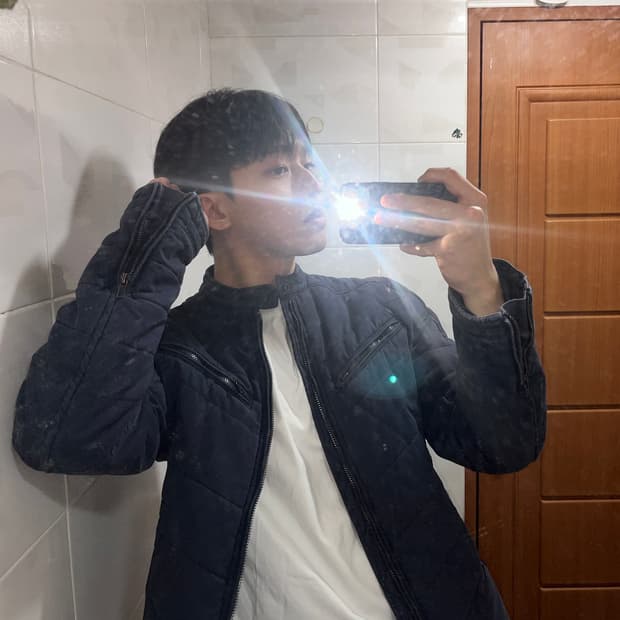 디젤 코튼 워싱 바이커 자켓