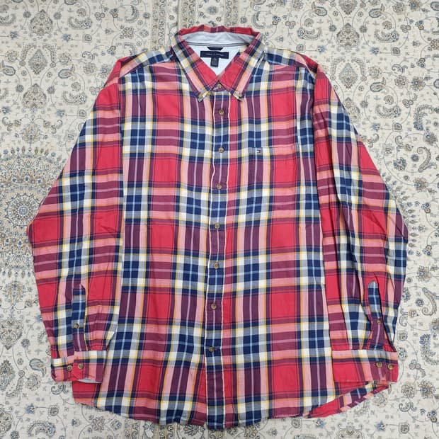 타미힐피거 체크 셔츠 2XL