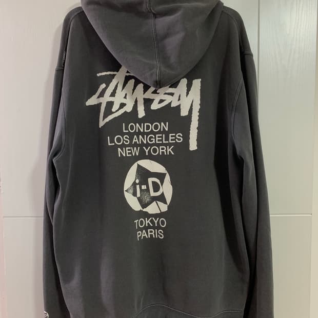 [XL] 스투시xiD 매거진 월드투어 피그먼트 후드 차콜