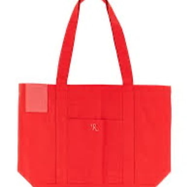 라프시몬스 로고패치 토트백