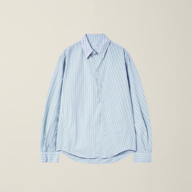 EE 누마레 GARMENT DYED CURVED STRIPE SHIRT