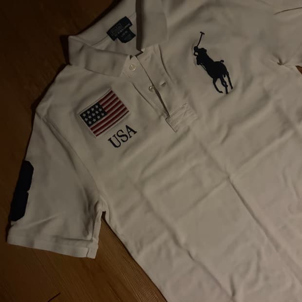 폴로 빅포니 치프키프 usa 미국 카라티 반팔 화이트