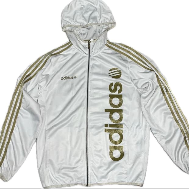 아디다스 흰색 골드 져지 바람막이(초희귀)