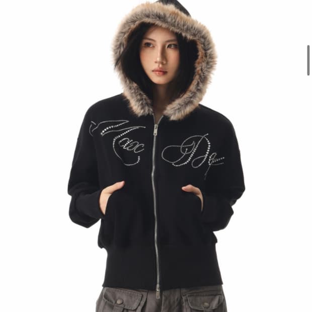 아사키프레자키 퍼집업 블랙 M