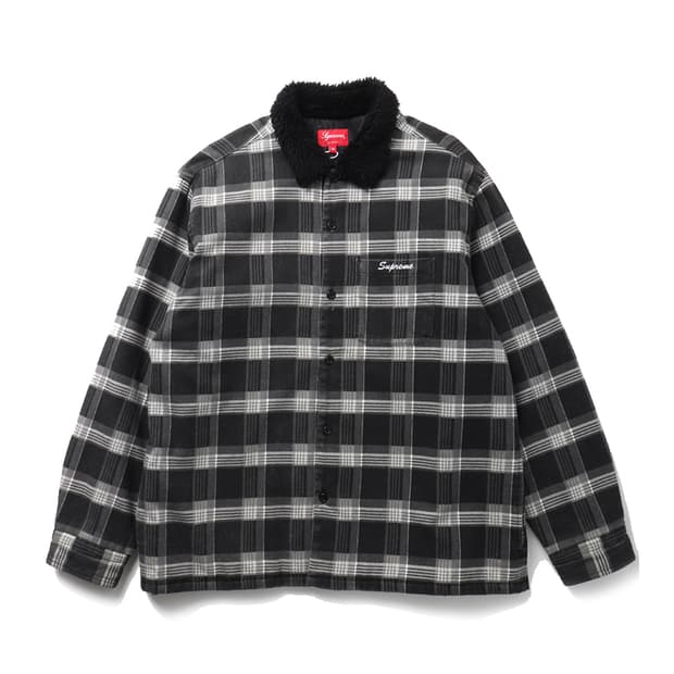 Supreme Faux Fur Collar Flannel Shirt