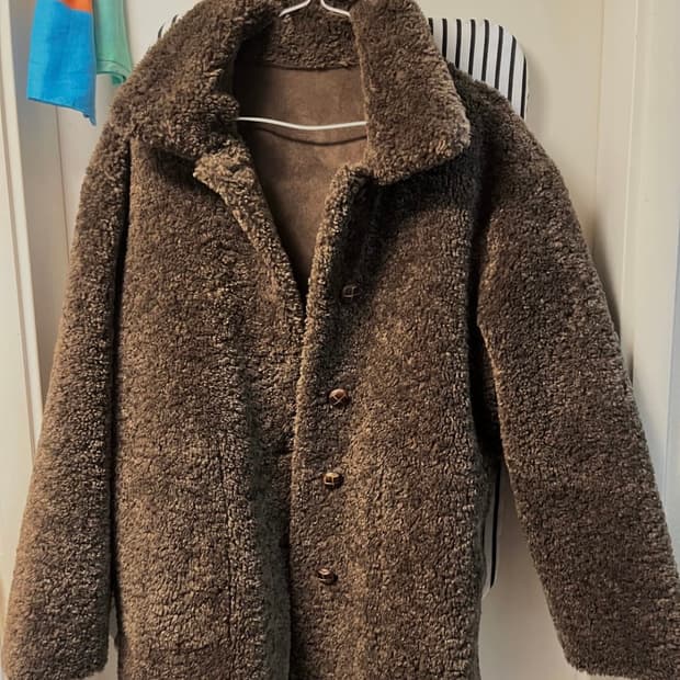 빈티지 테디베어 퍼 코트 