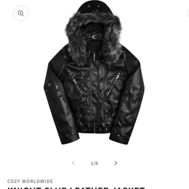 Cozy worldwide 코지 월드와이드 퍼트리밍 후드 레더재킷