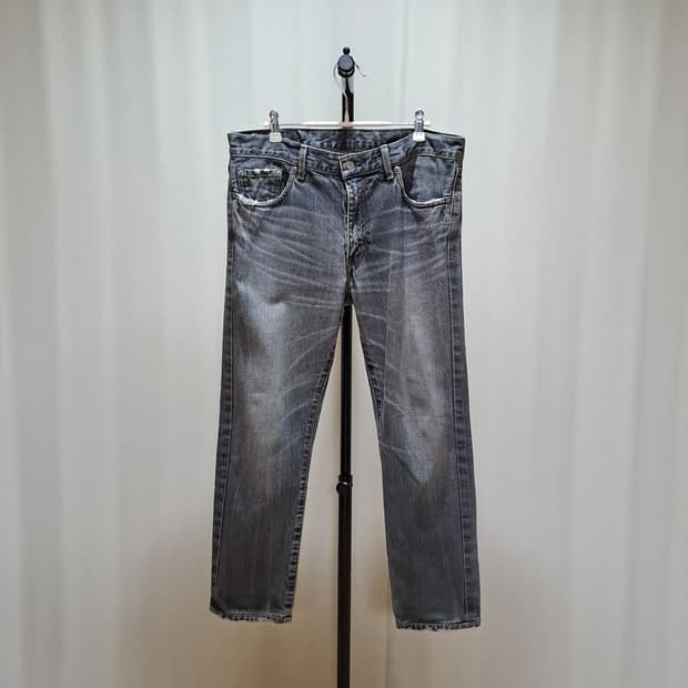 (택포) 00's 리바이스 505 JAPEN 흑청 데님팬츠 34 A916