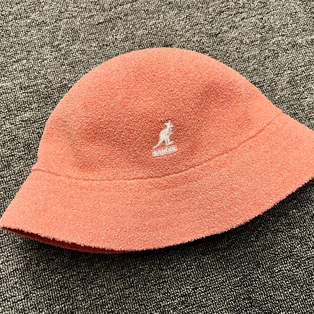 캉골 타월 버킷햇 코랄 새제품 