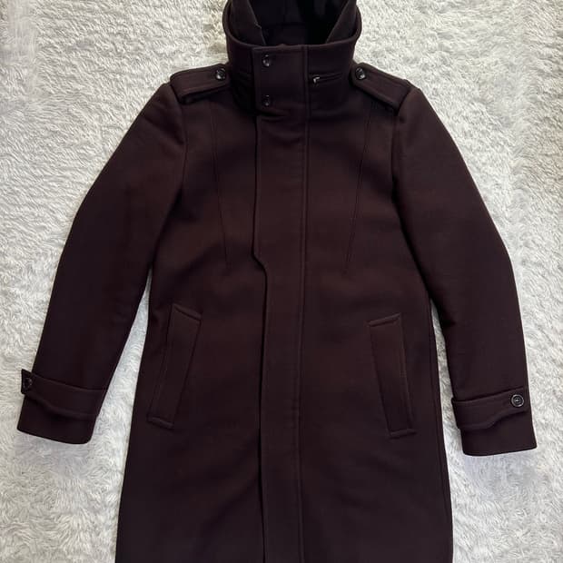 우영미 후드 모직 코트 105