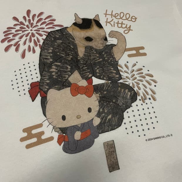 산리오 헬로키티 50주년 키티 우키요에 티셔츠