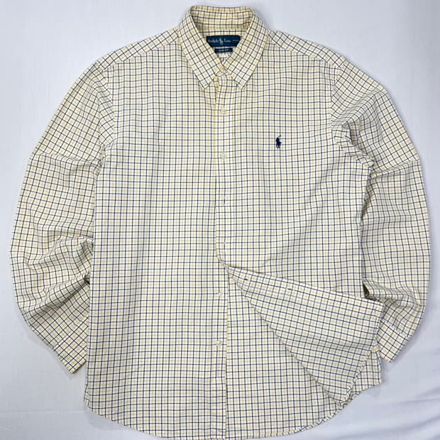 랄프로렌 옐로우 체크 남방 슬림핏