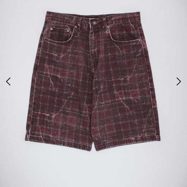 퍼킹어썸 밀러 플레이드 데님 쇼츠