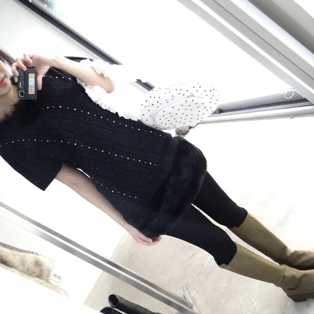 Perl glitter fur knit / black