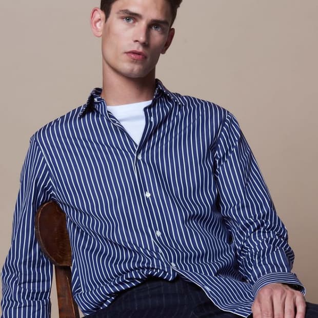 산드로옴므 스트라이프 오버셔츠 L