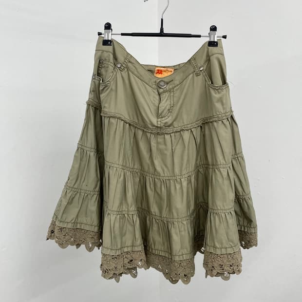 페어리그런지 레이스 캉캉 디테일 스커트