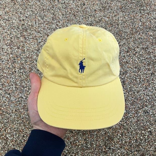 12 폴로 볼캡 모자 옐로우 가죽스트랩