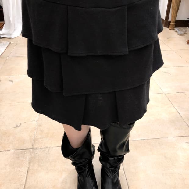 can-can midi black skirt