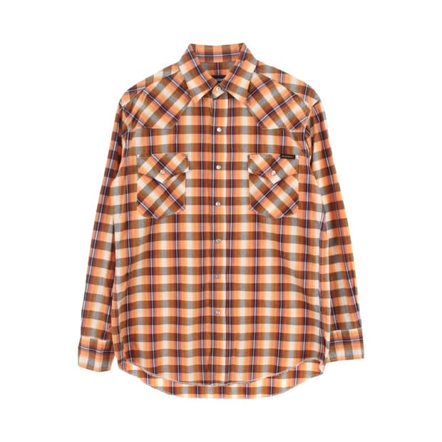 히스테릭 글래머 (WOMEN - F) 코튼 로고 체크 패턴 웨스턴 셔츠