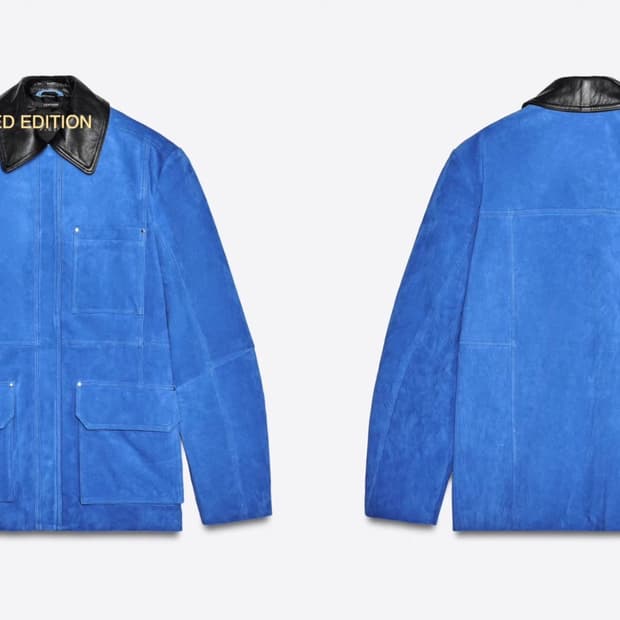 자라 블루100%스웨이드 자켓