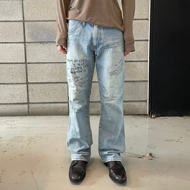 엔헐리우드 랭글러 레터링 플레어 팬츠