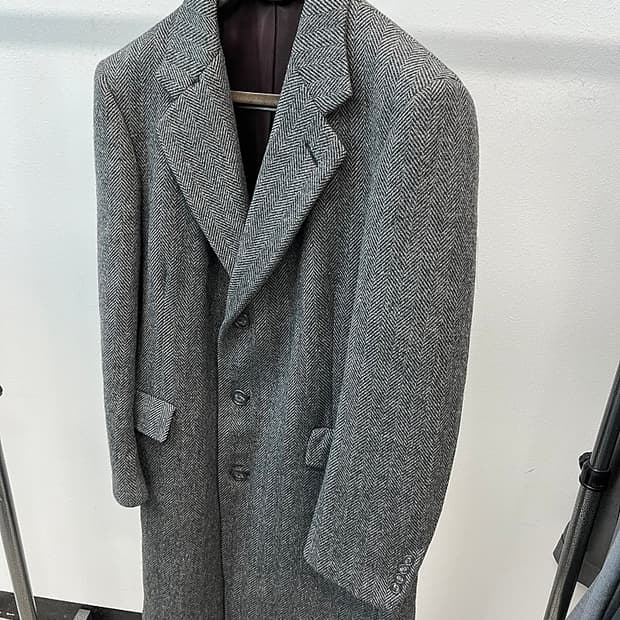 105-110) 크리스탄디올 헤링본 롱코트 